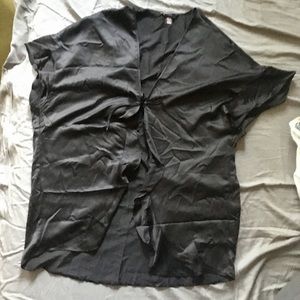 Victoria's Secret Kimono Black Silk OS NWOT